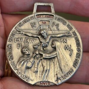 Rare  Antique Catholic Silver Religious Pendant